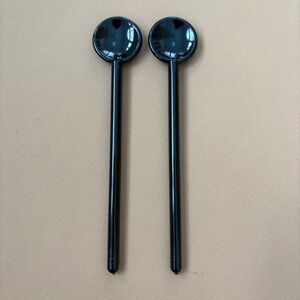 Bodum Swiss Made Black Long Handle Spoon Set of 2 Espresso Demitasse Coffee